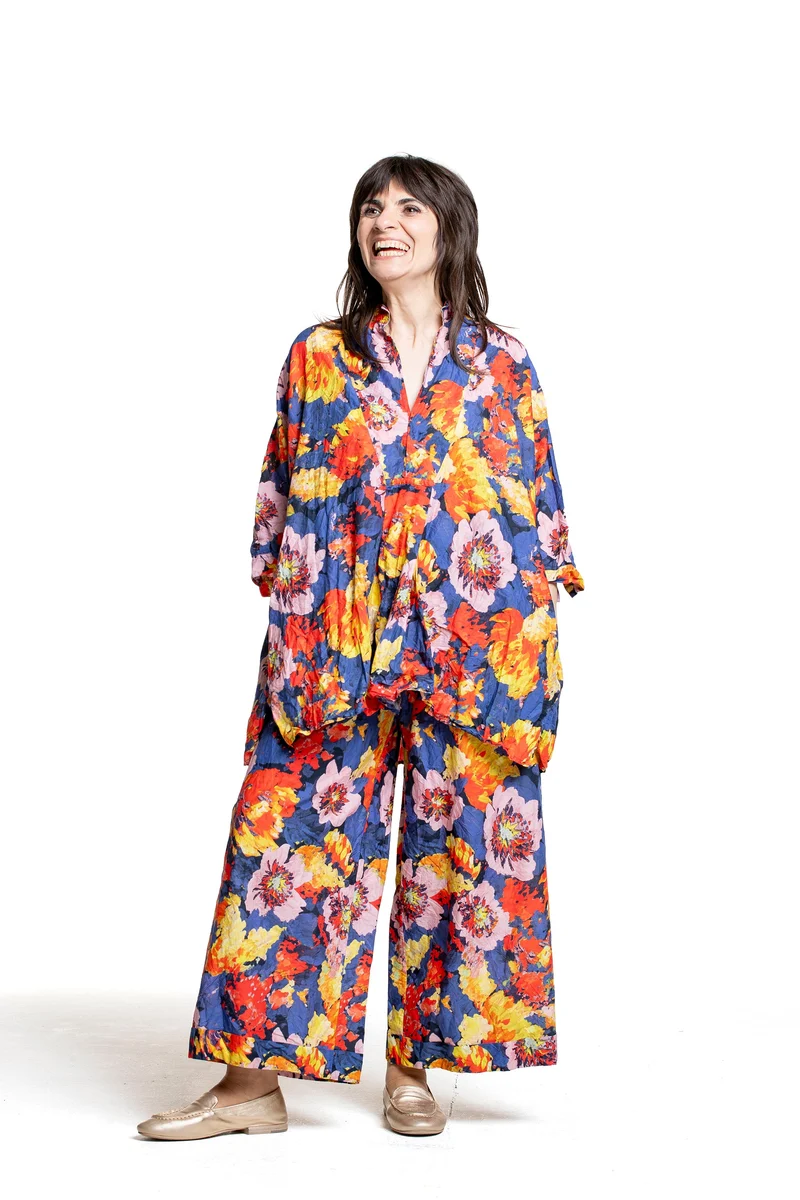 Daniela Gregis Damen Hose Blumenprint multicolor