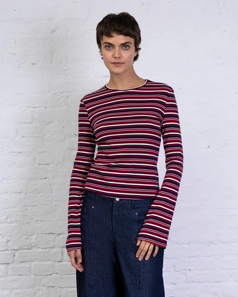 Longshirt mit Streifenmix